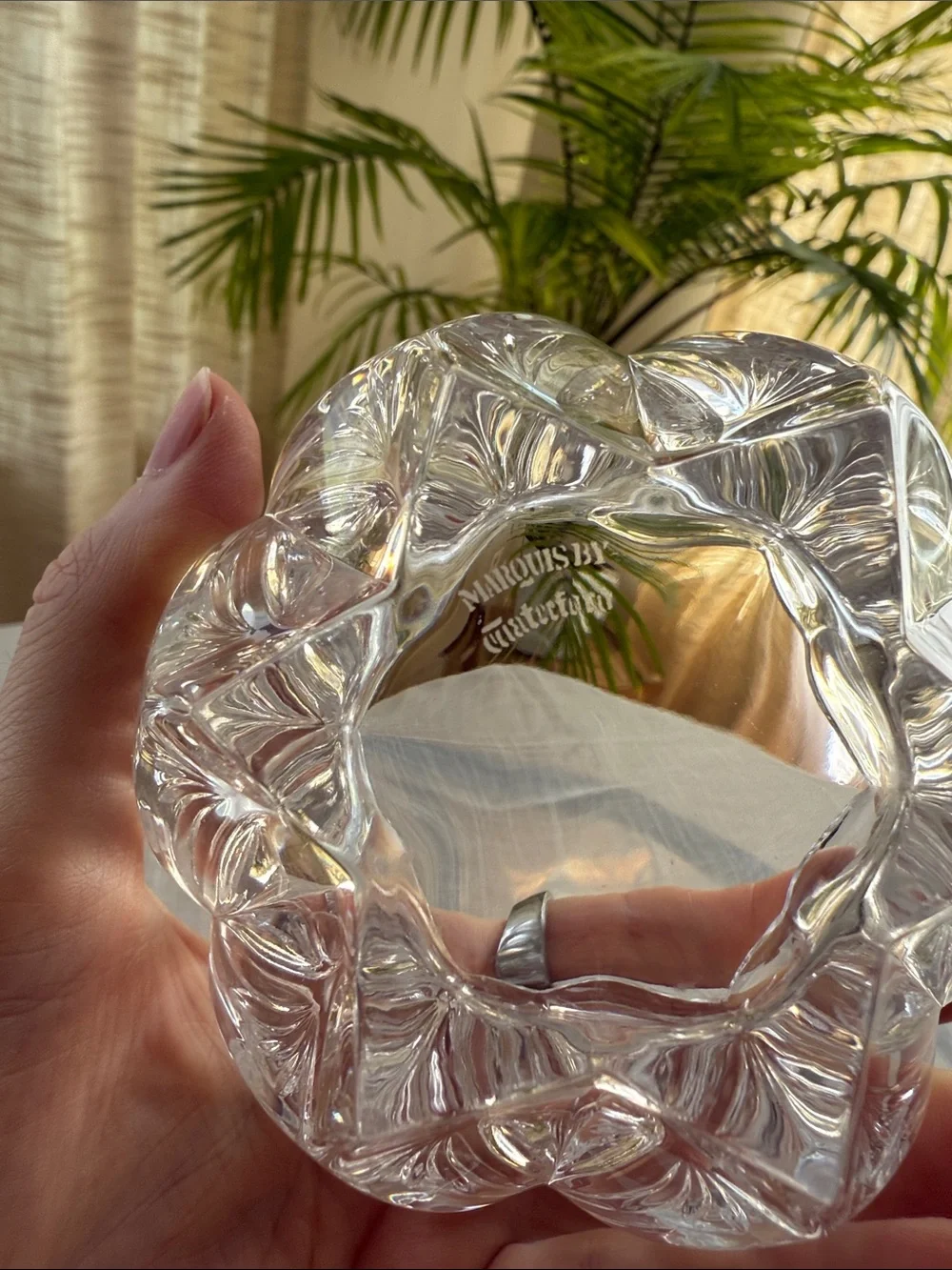Faceted Clear crystal Heart Bowl
